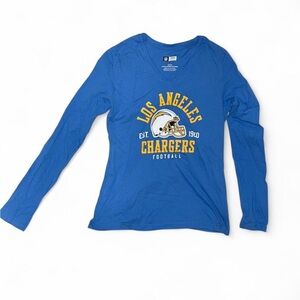 NFL Los Angeles Chargers Blue Long Sleeve V- Neck Shirt - Brand New